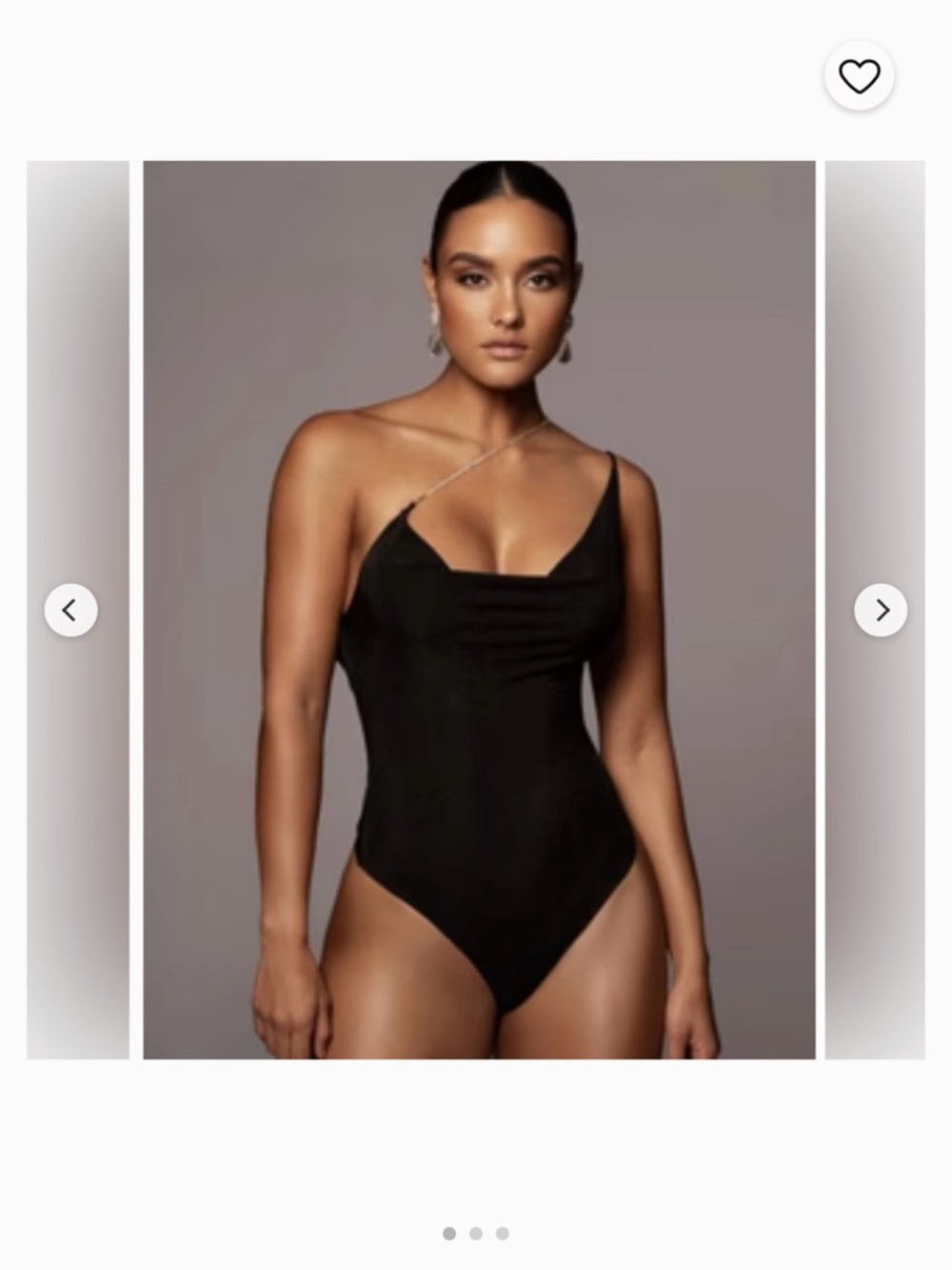 JLUXLABEL Black Asymmetric One-Shoulder One-Piece top